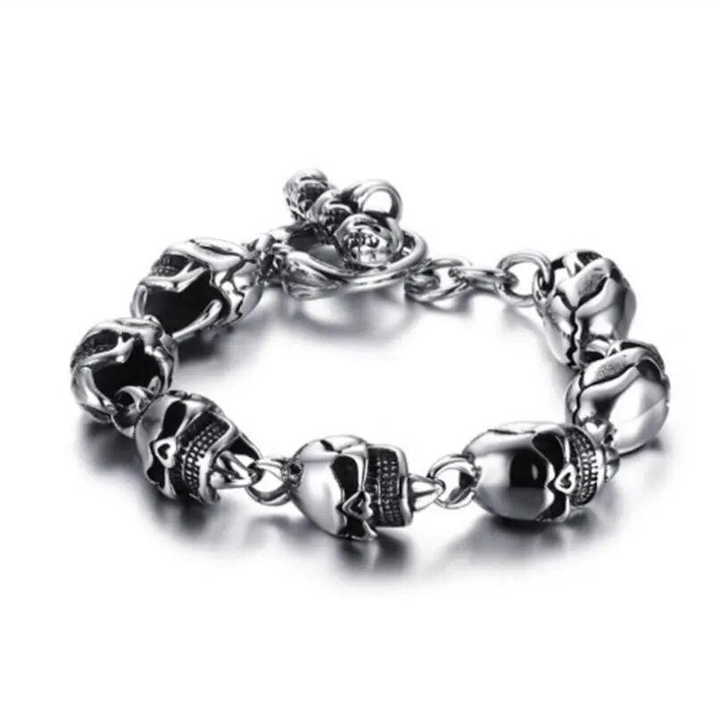 Men\\\\\\'s Vintage Skull Beaded Skull Bracelets Men\\\\\\'s Bracelets Gothic Jewelry Accessories Gifts