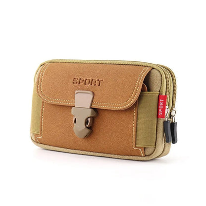 Universal 7'' Waterproof Multifunctional Canvas Mobile Phone Bag Outdoor Traval Bag for Men Man Waist Belt Phone Pouch Holder