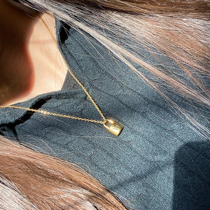 Initial Necklace For Women Padlock Lock Letter Necklace Chain Stainless Steel Jewelry Valentine&#39;s Day Gift Collier Femme