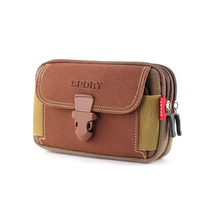 Universal 7'' Waterproof Multifunctional Canvas Mobile Phone Bag Outdoor Traval Bag for Men Man Waist Belt Phone Pouch Holder