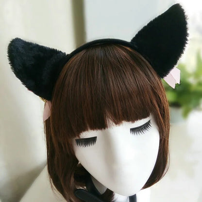 Women Sweet Cat Ears Headband Anime Accessories Party Club Bar Halloween Costume Hair Headband Girls Plush Ears Headwear