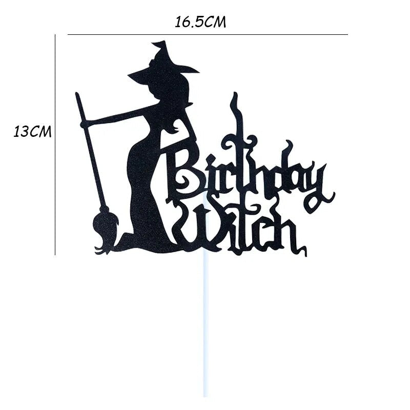 Happy Halloween Cake Toppers Halloween Cupcake Toppers Cartoon Pumpkin Witch Ghost Cake Decorative Flags for Kids Halloween Deco