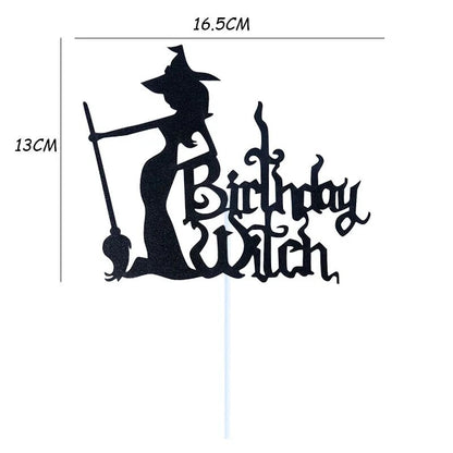 Happy Halloween Cake Toppers Halloween Cupcake Toppers Cartoon Pumpkin Witch Ghost Cake Decorative Flags for Kids Halloween Deco
