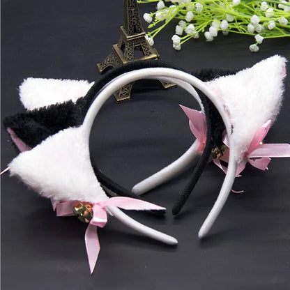 Women Sweet Cat Ears Headband Anime Accessories Party Club Bar Halloween Costume Hair Headband Girls Plush Ears Headwear