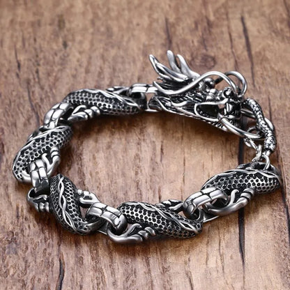 Vintage Gothic Full Skull Bracelet Men\\\'s Motorcycle Riding Rock Bike Hip Hop Punk Jewelry Halloween Gift