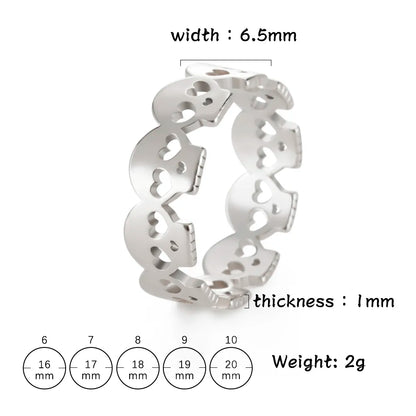 Unift Skull Rings for Women Men Stainless Steel Rings Gothic Grunge Punk Jewelry Black Color Finger Accessories Halloween Gift