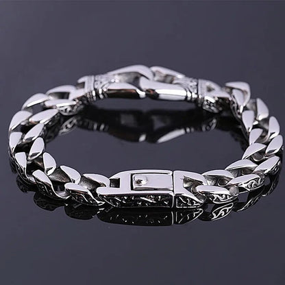 Vintage Gothic Full Skull Bracelet Men\\\'s Motorcycle Riding Rock Bike Hip Hop Punk Jewelry Halloween Gift