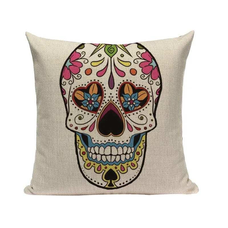 Halloween skull Cushion Cover Car Throw Pillow Cover 18x18 inches Pillowcase Home Decor Custom Fashion Linen