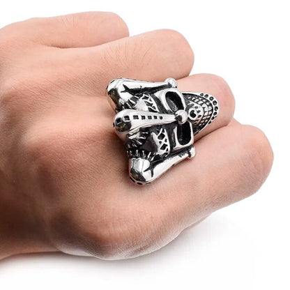 CHIMDOU Stainless Steel Ring Halloween Party Gift Circus Clown Skull Rings Jewelry,AR434