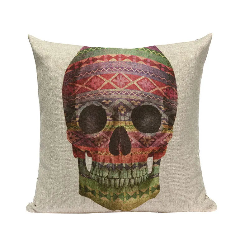 Halloween skull Cushion Cover Car Throw Pillow Cover 18x18 inches Pillowcase Home Decor Custom Fashion Linen