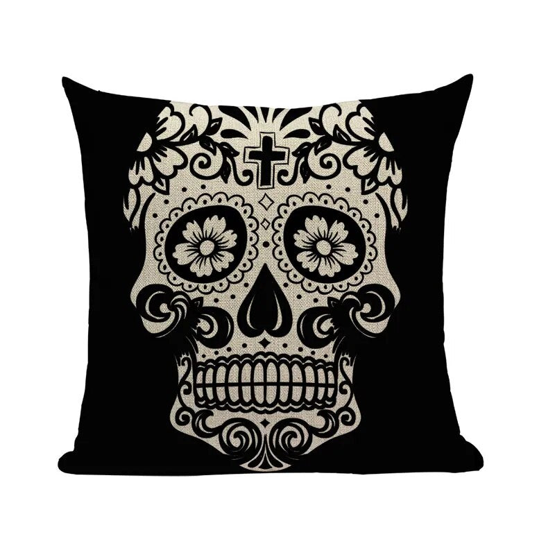 Halloween skull Cushion Cover Car Throw Pillow Cover 18x18 inches Pillowcase Home Decor Custom Fashion Linen