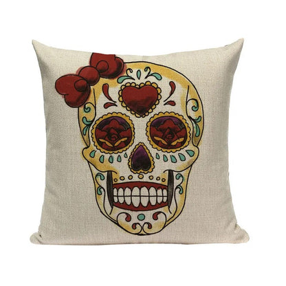 Halloween skull Cushion Cover Car Throw Pillow Cover 18x18 inches Pillowcase Home Decor Custom Fashion Linen