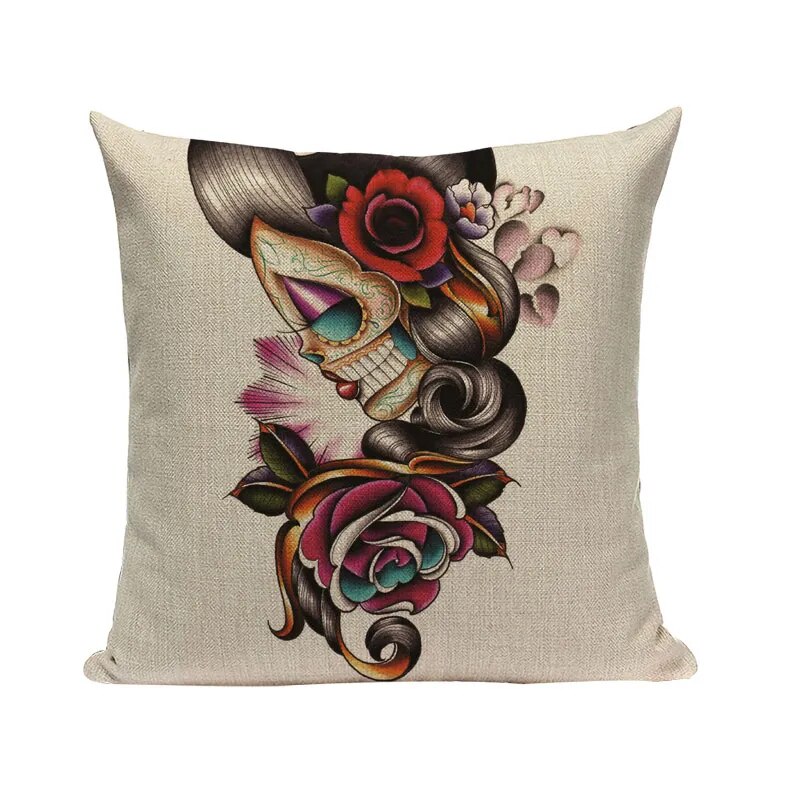 Halloween skull Cushion Cover Car Throw Pillow Cover 18x18 inches Pillowcase Home Decor Custom Fashion Linen