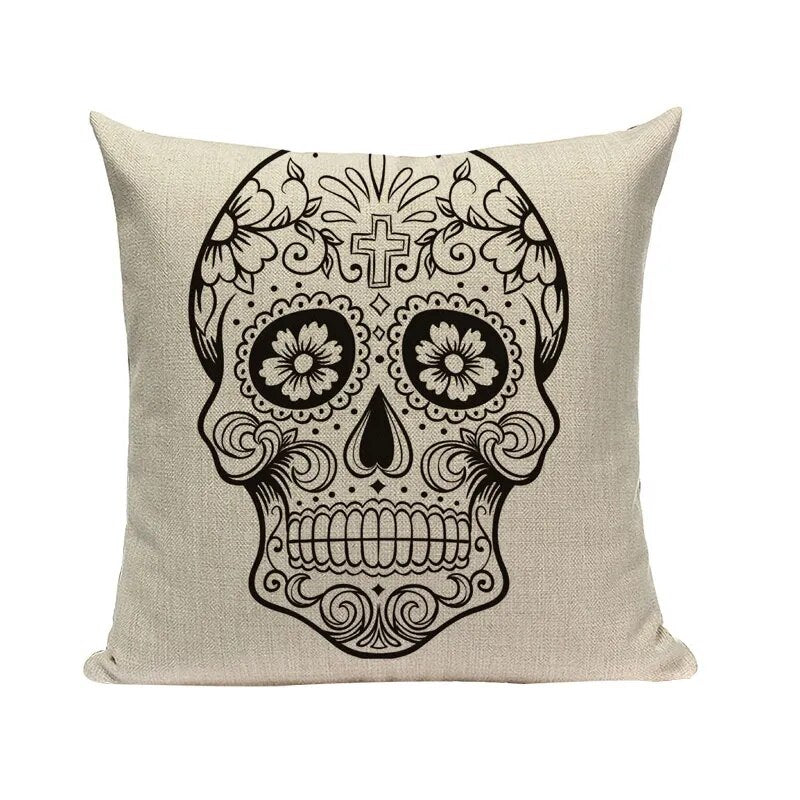 Halloween skull Cushion Cover Car Throw Pillow Cover 18x18 inches Pillowcase Home Decor Custom Fashion Linen