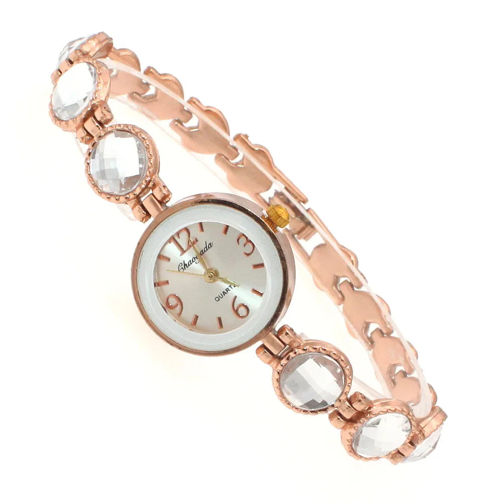 chaoyada women office ladies gold stainless steel luxury quartz wristwatch girls electronic waterproof bracelet watches
