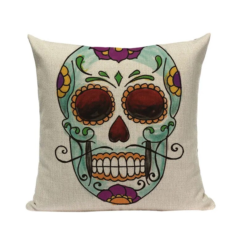 Halloween skull Cushion Cover Car Throw Pillow Cover 18x18 inches Pillowcase Home Decor Custom Fashion Linen