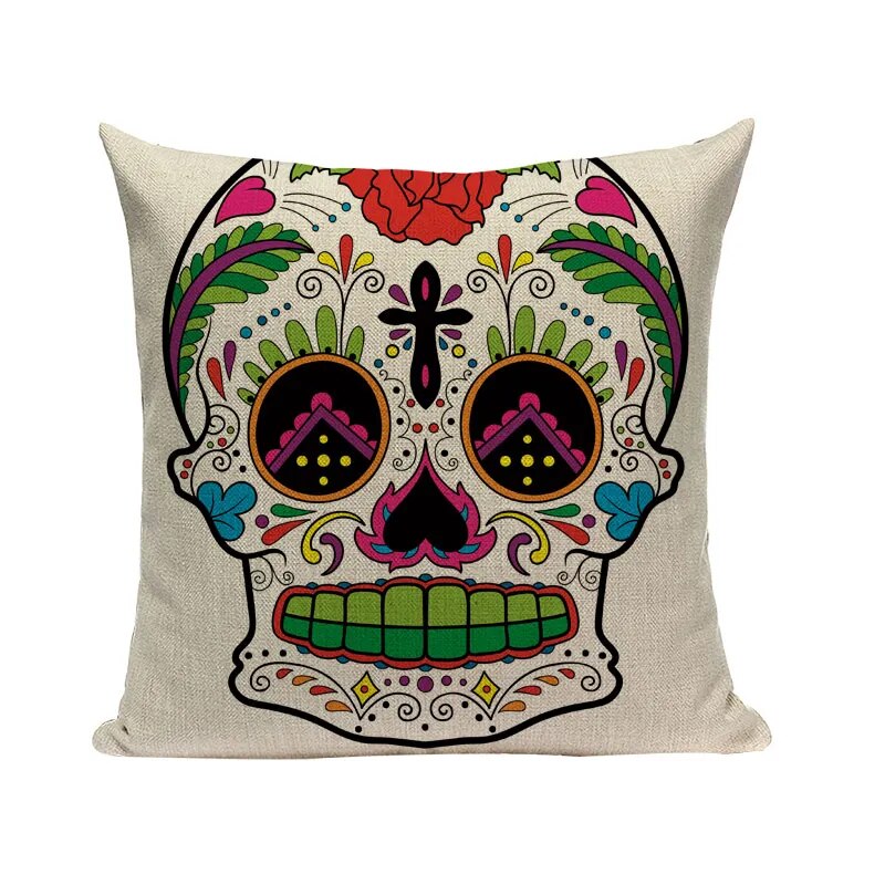 Halloween skull Cushion Cover Car Throw Pillow Cover 18x18 inches Pillowcase Home Decor Custom Fashion Linen