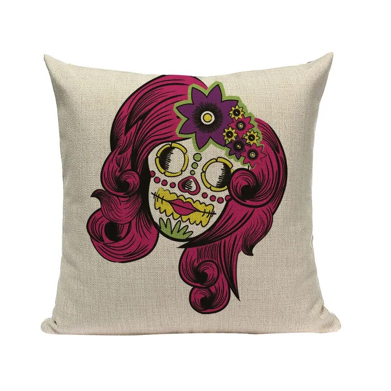 Halloween skull Cushion Cover Car Throw Pillow Cover 18x18 inches Pillowcase Home Decor Custom Fashion Linen