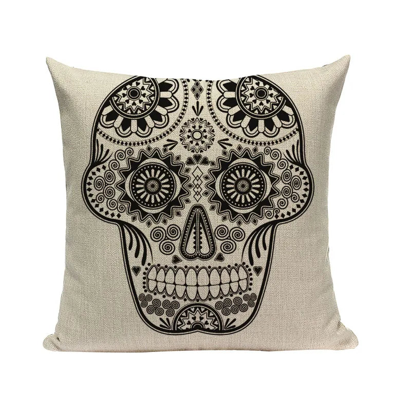 Halloween skull Cushion Cover Car Throw Pillow Cover 18x18 inches Pillowcase Home Decor Custom Fashion Linen