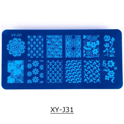 New Nail Art Stamping Plates Stencils Lace Flowers Beauty Stamp Polish Printing Halloween Nail Art Templates Manicure TRXYJ17-32