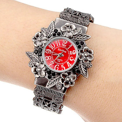 Pulsera Hombre XINHUA Stainless Steel Dial Quartz Wristwatches for Women Fashion Bracelet Watches Flower Bangle Watch