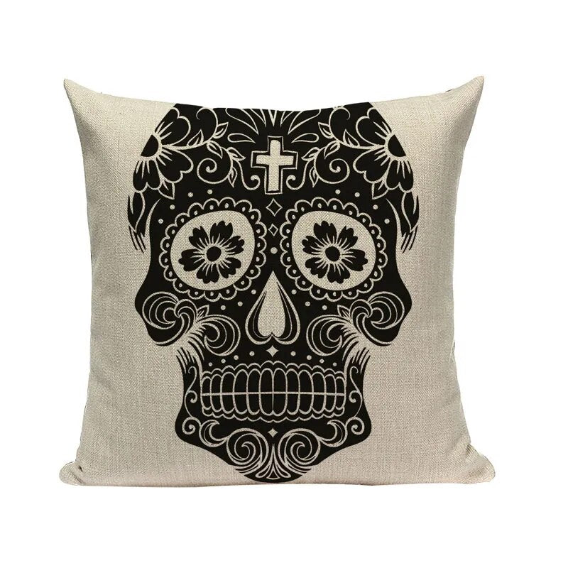 Halloween skull Cushion Cover Car Throw Pillow Cover 18x18 inches Pillowcase Home Decor Custom Fashion Linen