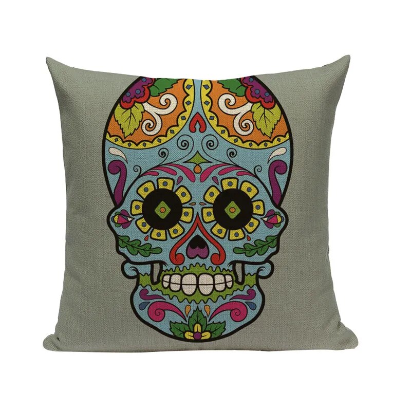 Halloween skull Cushion Cover Car Throw Pillow Cover 18x18 inches Pillowcase Home Decor Custom Fashion Linen