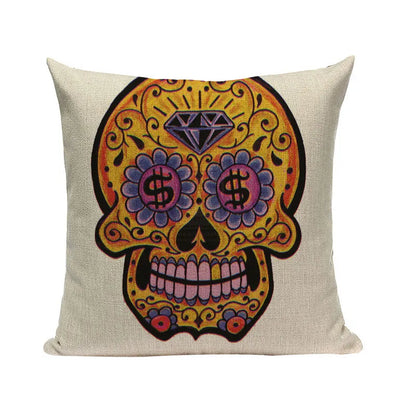 Halloween skull Cushion Cover Car Throw Pillow Cover 18x18 inches Pillowcase Home Decor Custom Fashion Linen