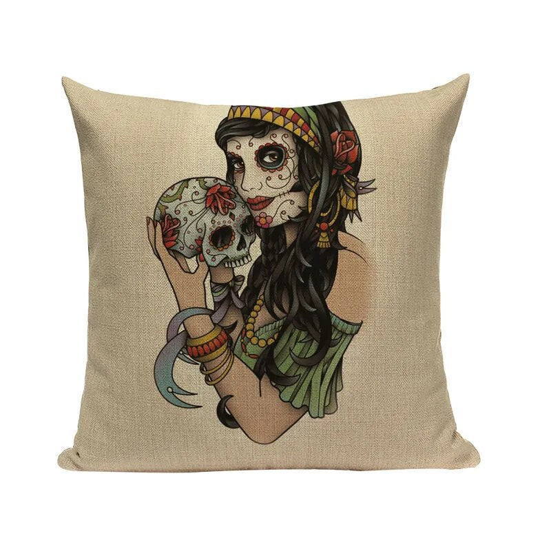 Halloween skull Cushion Cover Car Throw Pillow Cover 18x18 inches Pillowcase Home Decor Custom Fashion Linen