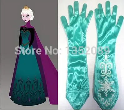 New arrival Hot Sell Children princess accessory Ice snow elsa anna aqua blue gloves Masquerade Gloves Halloween Gift of Kids