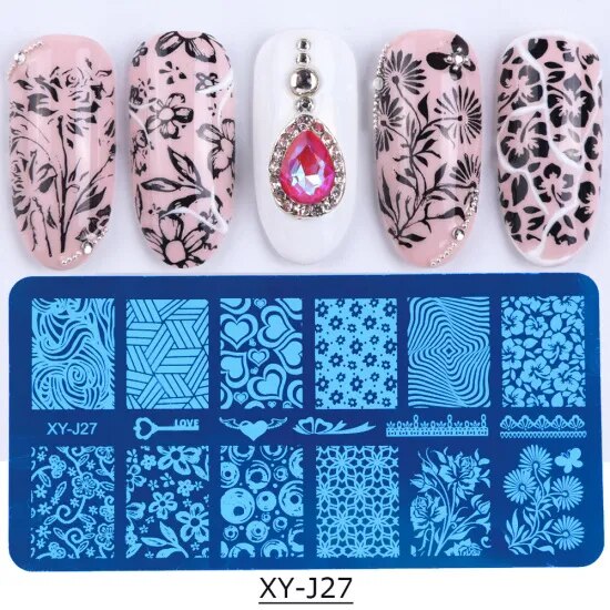 New Nail Art Stamping Plates Stencils Lace Flowers Beauty Stamp Polish Printing Halloween Nail Art Templates Manicure TRXYJ17-32