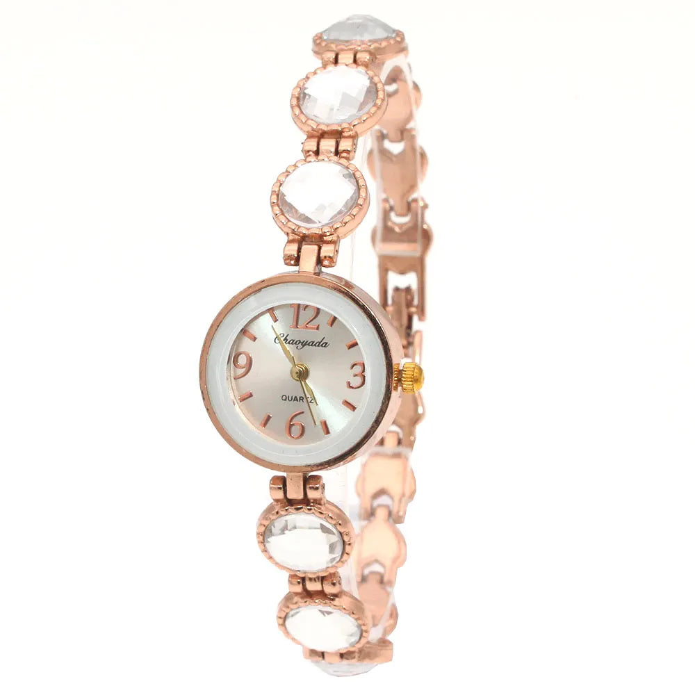 chaoyada women office ladies gold stainless steel luxury quartz wristwatch girls electronic waterproof bracelet watches
