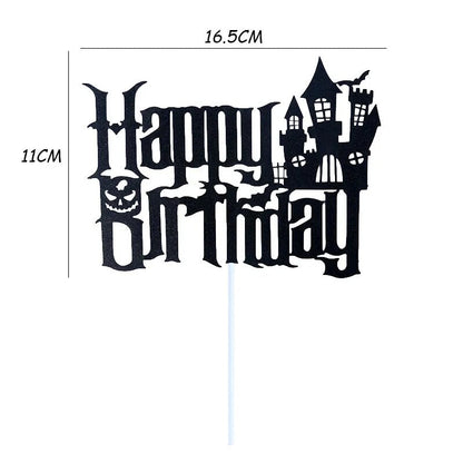 Happy Halloween Cake Toppers Halloween Cupcake Toppers Cartoon Pumpkin Witch Ghost Cake Decorative Flags for Kids Halloween Deco