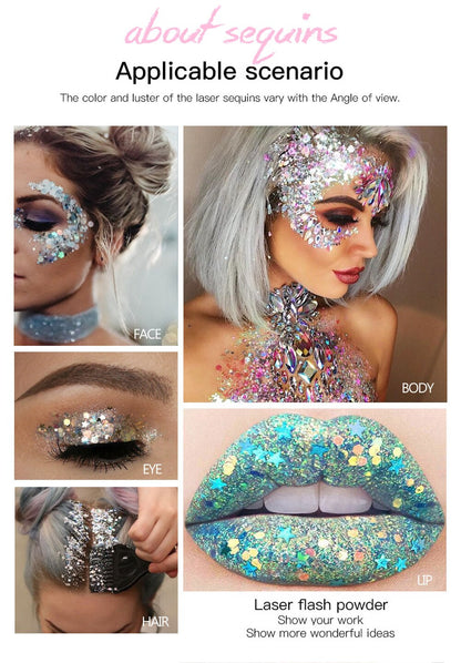 Shiny Eye Glitter Eyeshadow Nail Hair Body Face Sequins   Pigment for Eyes Glitter Eyeshadow Festival Party Glitter косметика