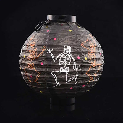 1pc Pumpkin Light Bat Spider Black Paper Orange White Hanging Lantern Halloween Birthday Party DIY Decoration Halloween Supplies