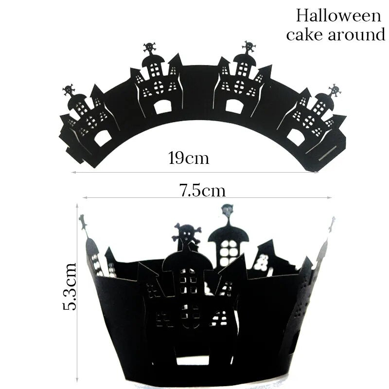 Happy Halloween Cake Toppers Halloween Cupcake Toppers Cartoon Pumpkin Witch Ghost Cake Decorative Flags for Kids Halloween Deco