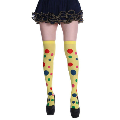 Adult Child Women Girls Halloween Costumes Cosplay Accessories Stockings Socks Black White Stripe Clown Nun Bat Print Umorden