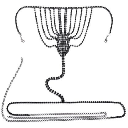 Sexy Chain Body Jewellery Simple Waist Round Cute Valentines Day Rhinestone Underwear Belly Chain Crystal Thong For Women