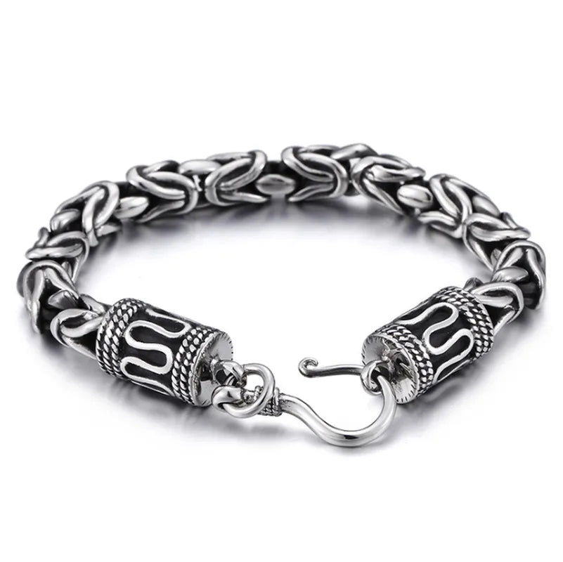 Vintage Gothic Full Skull Bracelet Men\\\'s Motorcycle Riding Rock Bike Hip Hop Punk Jewelry Halloween Gift