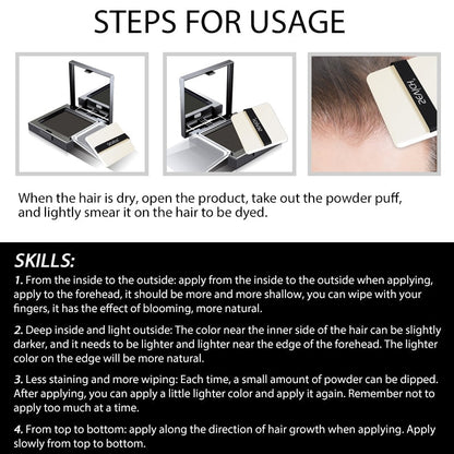 Sevich 12g Hair Line powder compact Waterproof Dark Brown Hair shadow Powder 3 Colors Hair Concealer Powder Instantly Cover Up
