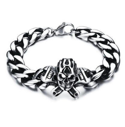 Men\\\\\\'s Vintage Skull Beaded Skull Bracelets Men\\\\\\'s Bracelets Gothic Jewelry Accessories Gifts