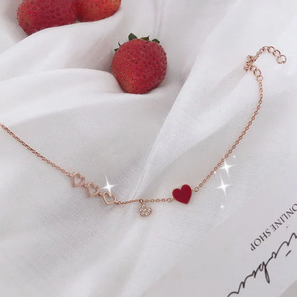 Trendy Exquisite Heart Shiny Charm Bracelets for Women Designer Creativity Luxury Jewelry High Quality Zircon Wedding Party