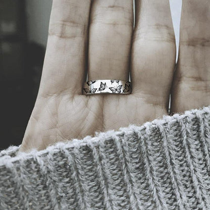 Vintage Carved Butterfly Rings For Women Girls Do What Makes Your Soul Shine Letter Rings Vintage Finger Ring Jewelry Bague