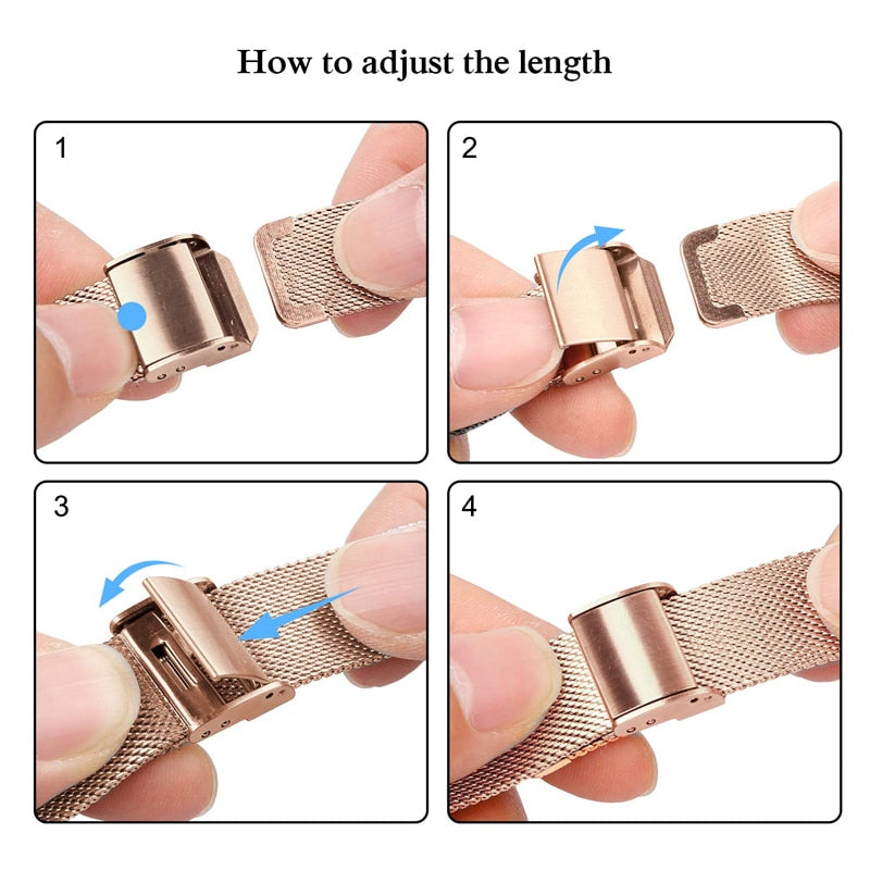 strap For Apple Watch band 44mm 40mm steel metal bracelet correa for series 6 5 4 3 SE for iWatch band 42mm 38mm Milanese Loop