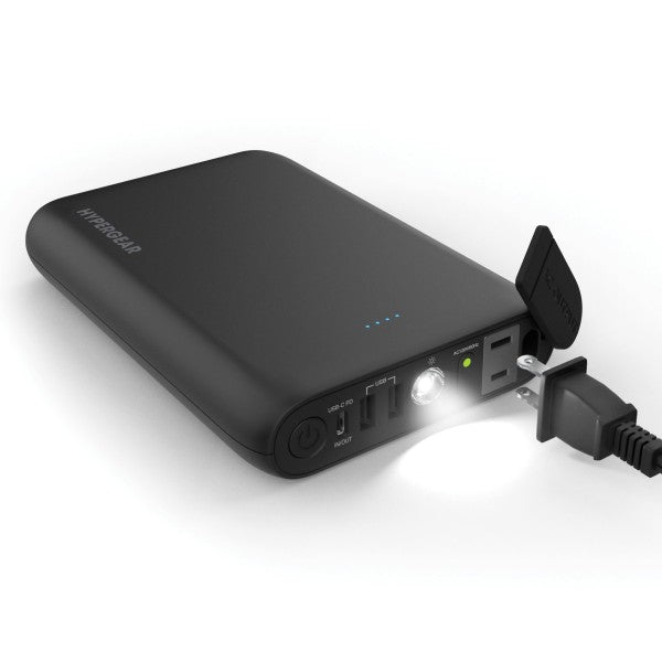 Meet the ultimate mobile power station. The HyperGear 24000mAh AC Laptop Power Bank is built for professionals, travelers, and digital nomads who need serious backup. With a massive battery, AC outlet, and USB-C PD, it charges laptops, phones, tablets, and more—no wall outlet required.