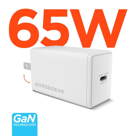Meet the HyperGear 65W USB-C PD PPS GaN Charger—your ultra-compact solution for high-speed charging across laptops, tablets, and smartphones. Powered by next-gen GaN technology, it delivers serious performance in a pocket-sized build. Whether you're working remotely or traveling light, this charger keeps your gear juiced and your workflow uninterrupted.