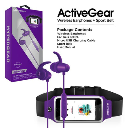 Crush your fitness goals with the HyperGear ActiveGear Wireless Earphones & Belt combo. Designed for athletes, runners, and everyday movers, this set delivers high-performance audio and hands-free convenience in one sleek package. Whether you're hitting the pavement or the gym, you’ll stay connected, focused, and totally untangled