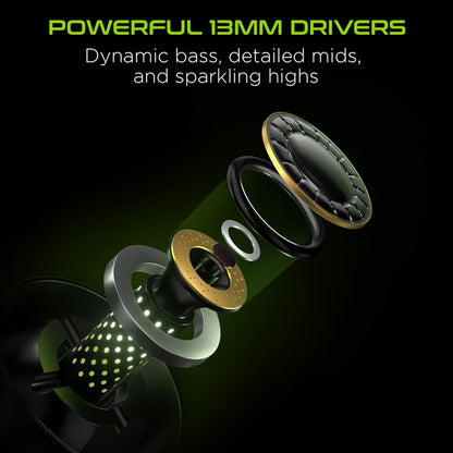 Exploded view of an audio driver—shows internal components like diaphragm, voice coil, and magnet, emphasizing dynamic bass, detailed mids, and sparkling highs for premium sound quality.