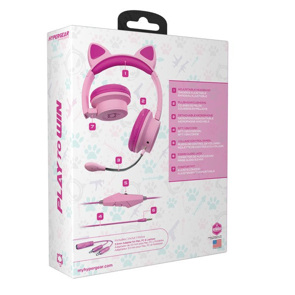 Meet Kombat Kitty—the purr-fect gaming headset designed just for kids! With plush ear cushions, an adjustable padded headband, and adorable cat ears, this headset delivers high-definition stereo sound and all-day comfort for gaming, streaming, and schoolwork. Whether they're teaming up in Fortnite or tuning into online classes, Kombat Kitty keeps kids connected and confident.