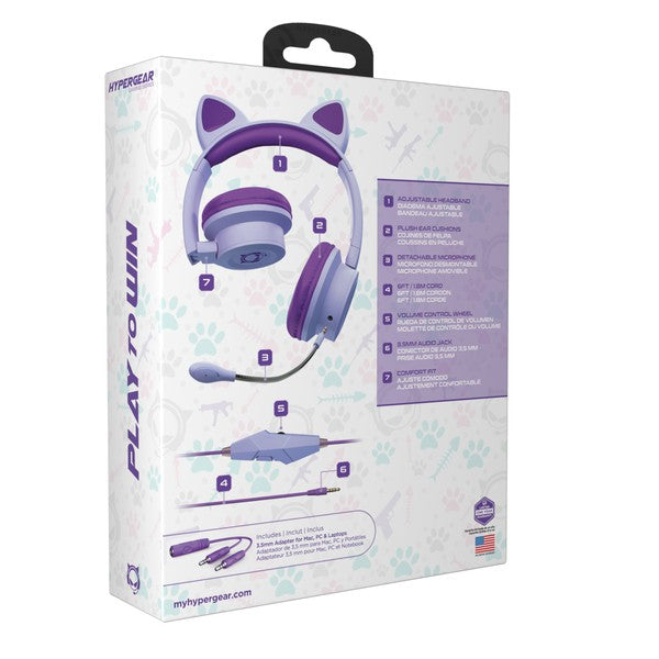 Meet Kombat Kitty—the purr-fect gaming headset designed just for kids! With plush ear cushions, an adjustable padded headband, and adorable cat ears, this headset delivers high-definition stereo sound and all-day comfort for gaming, streaming, and schoolwork. Whether they're teaming up in Fortnite or tuning into online classes, Kombat Kitty keeps kids connected and confident.
